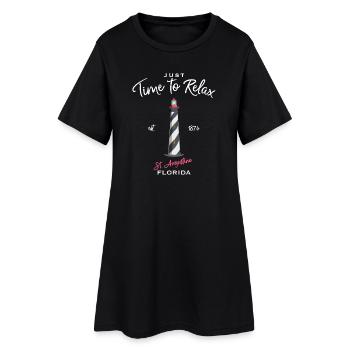 Floride, St. Augustine Lighthouse, États-Unis - Robe T-shirt Femme - noir - Devant