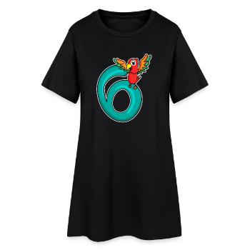 6 Birthday 6 years old with animal motif - six - Women’s T-Shirt Dress - black - Front