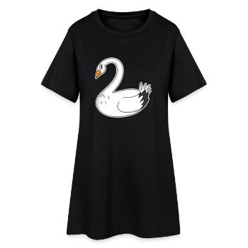 Cygne - Robe T-shirt Femme - noir - Devant