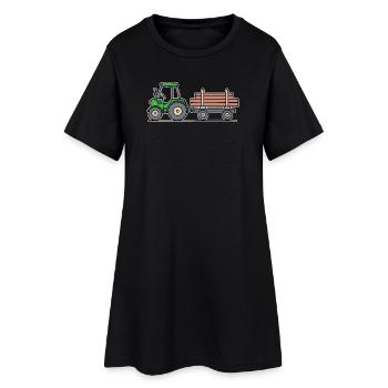 Biobauer Tractor Statement Tracteur Véhicule utilitaire - Robe T-shirt Femme - noir - Devant