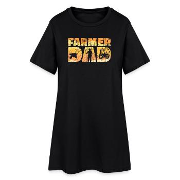 Kraftfahrzeug Traktor Statement Landluft Landwirt - Frauen T-Shirt-Kleid - Schwarz - Vorne