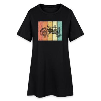Agriculteur biologique Agriculteur Véhicule Commercial Tracteur Pays Air - Robe T-shirt Femme - noir - Devant