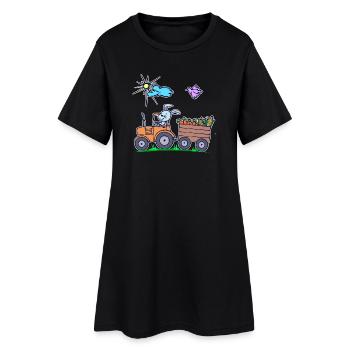 Fahrzeug Traktor Feld Landwirt Statement Biobauer - Frauen T-Shirt-Kleid - Schwarz - Vorne