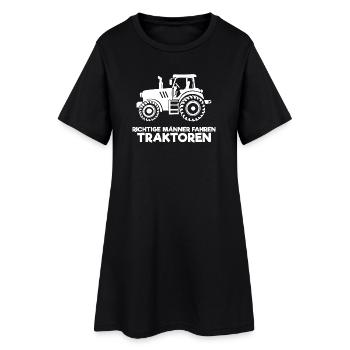 Landleben Landwirt Traktor Statement Feld Fahrzeug - Frauen T-Shirt-Kleid - Schwarz - Vorne