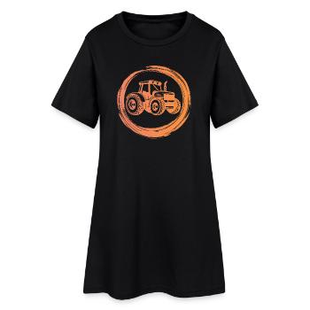 Landmaschinen Traktor Biobauer Fahrzeug Bauernhof - Frauen T-Shirt-Kleid - Schwarz - Vorne