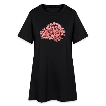 Landwirtschaft Schlepper Feld Bauernhof Traktor - Frauen T-Shirt-Kleid - Schwarz - Vorne