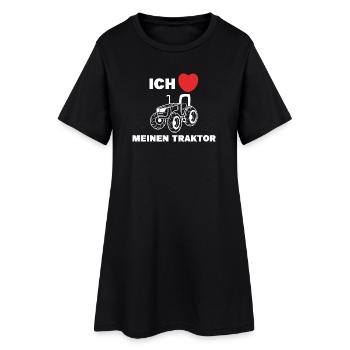 Herz Statement Ich Liebe Traktor Landmaschinen - Frauen T-Shirt-Kleid - Schwarz - Vorne