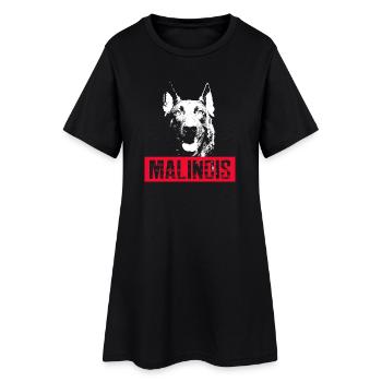 Motif de chien malinois - Robe T-shirt Femme - noir - Devant