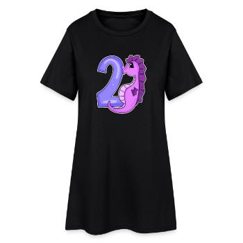 2ème anniversaire motif hippocampe - deux ans - Robe T-shirt Femme - noir - Devant