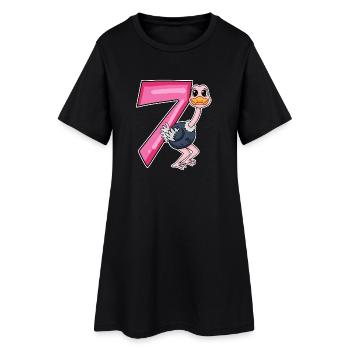 Bouquet motif 7e anniversaire - sept ans - Robe T-shirt Femme - noir - Devant