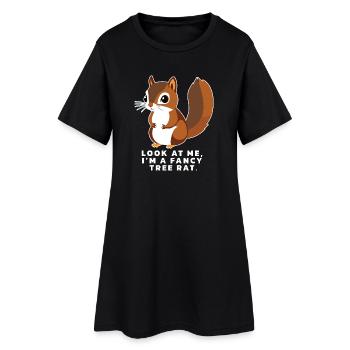 Eichhörnchen mit lustigem Spruch - Frauen T-Shirt-Kleid - Schwarz - Vorne