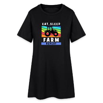 Landwirtschaft Feld Bauernhof Traktor Statement - Frauen T-Shirt-Kleid - Schwarz - Vorne