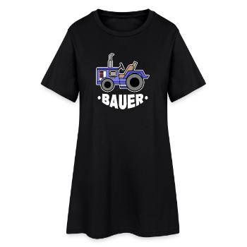 Traktor Bauer Feld Biobauer Fahrzeug Spruch - Frauen T-Shirt-Kleid - Schwarz - Vorne
