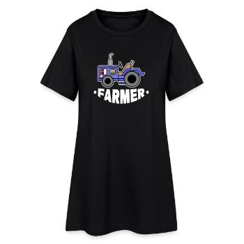 Farmer Traktor Spruch Kraftfahrzeug Landleben Feld - Frauen T-Shirt-Kleid - Schwarz - Vorne
