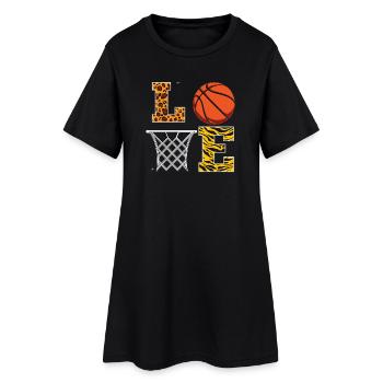 basket, basketball, fan de basket - Robe T-shirt Femme - noir - Devant