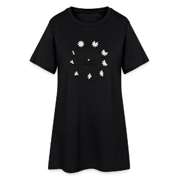 marguerite pétales amour V2 - Robe T-shirt Femme - noir - Devant