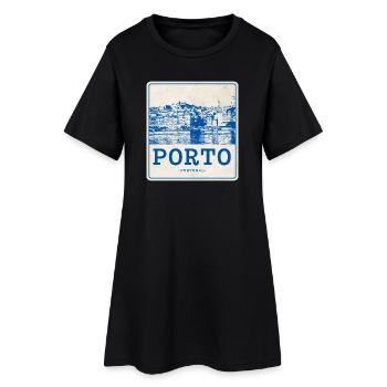 Porto Blue Vintage Skyline - Robe T-shirt Femme - noir - Devant
