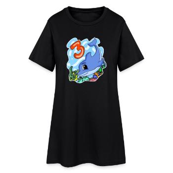 3rd birthday motif dolphin - three years old - Women’s T-Shirt Dress - black - Front