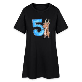 5. Geburtstag Motiv Saiga Antilope - fünf Jahre - Frauen T-Shirt-Kleid - Schwarz - Vorne