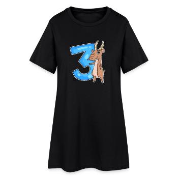 3ème anniversaire Motif Saiga Antilope - Trois ans - Robe T-shirt Femme - noir - Devant
