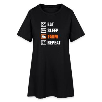 Traktor Landmaschinen Bauernhof Spruch Feld Bauer - Frauen T-Shirt-Kleid - Schwarz - Vorne