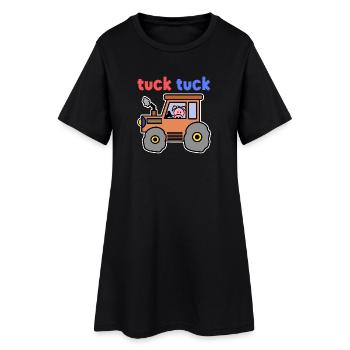 Landwirtschaft Traktor Feld Spruch Landluft Bauer - Frauen T-Shirt-Kleid - Schwarz - Vorne