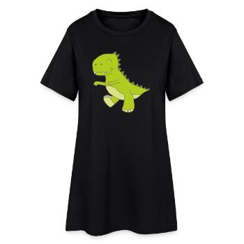 Dino petit - Robe T-shirt Femme - noir - Devant