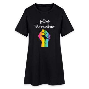 LGBT Pride Month - Folge dem Regenbogen - Frauen T-Shirt-Kleid - Schwarz - Vorne