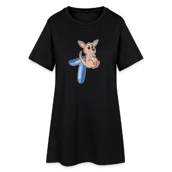 7e anniversaire Motif Kangourou - Sept ans - Robe T-shirt Femme - noir - Devant