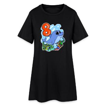 8ème anniversaire Motif Dolphin - huit ans - Robe T-shirt Femme - noir - Devant
