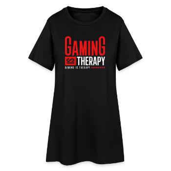 GAMING IST THERAPIE - Frauen T-Shirt-Kleid - Schwarz - Vorne