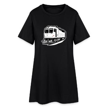 Locomotive, train, railway - Women’s T-Shirt Dress - black - Front