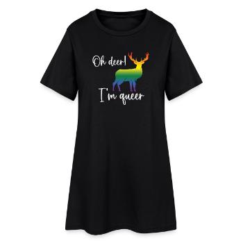 Pride Month LGBTQ - Oh Deer I'm Queer! - Women’s T-Shirt Dress - black - Front