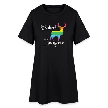 Pride Month LGBTQ - Oh Deer I'm Queer! - Women’s T-Shirt Dress - black - Front