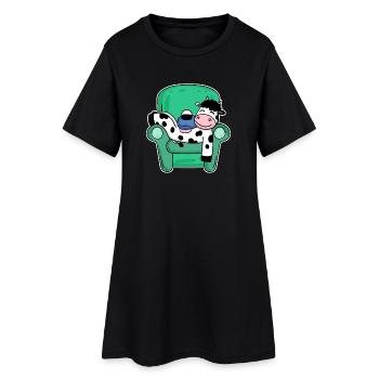 Sleeping cow - a tired cow - Women’s T-Shirt Dress - black - Front