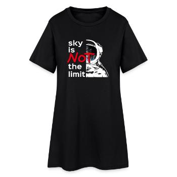 sky is Not the limit white - Frauen T-Shirt-Kleid - Schwarz - Vorne