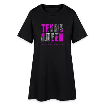 Reine du tennis - Robe T-shirt Femme - noir - Devant