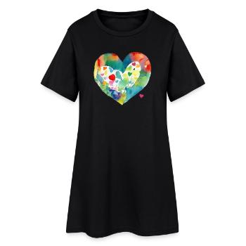 Cœur - Robe T-shirt Femme - noir - Devant