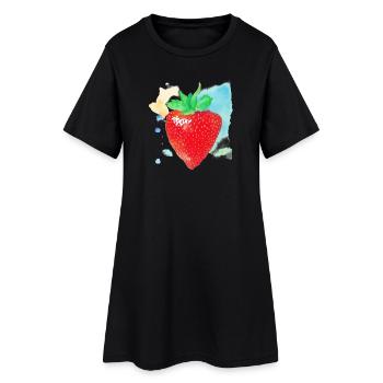 Fraise - Robe T-shirt Femme - noir - Devant