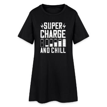 Supercharge And Chill - pour les fans de voitures électriques - Robe T-shirt Femme - noir - Devant
