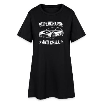 Supercharge And Chill - pour les fans de voitures électriques - Robe T-shirt Femme - noir - Devant