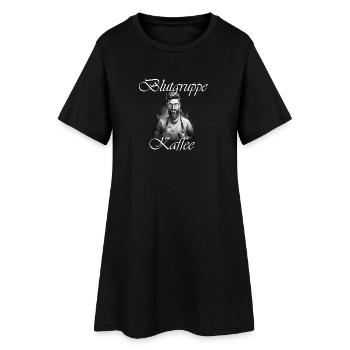 Blutgruppe Barista Coffee Lover weiß - Frauen T-Shirt-Kleid - Schwarz - Vorne
