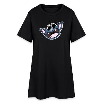 Fledermaus Kopf - Frauen T-Shirt-Kleid - Schwarz - Vorne