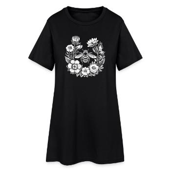 couronne de fleurs apiculteur apiculteur prairie abeilles fleurs fleurs - Robe T-shirt Femme - noir - Devant