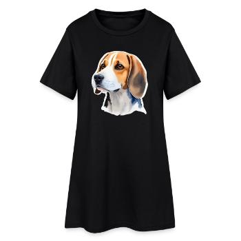 Beagle - Robe T-shirt Femme - noir - Devant