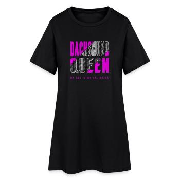 Reine teckel - Robe T-shirt Femme - noir - Devant