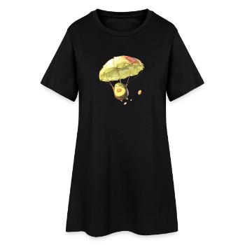 Skydiving Avocado - Frauen T-Shirt-Kleid - Schwarz - Vorne