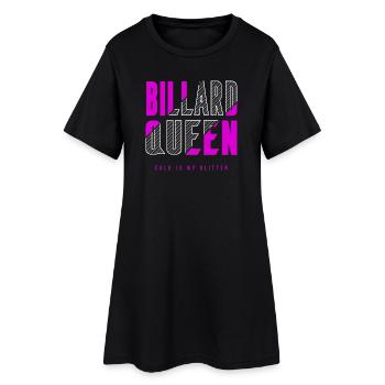 Billard Königin - Frauen T-Shirt-Kleid - Schwarz - Vorne