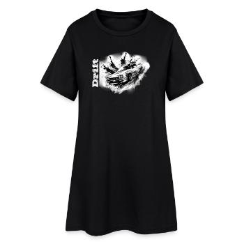Drifter weiß - Frauen T-Shirt-Kleid - Schwarz - Vorne