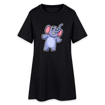Mignon petit éléphant - Robe T-shirt Femme - noir - Devant
